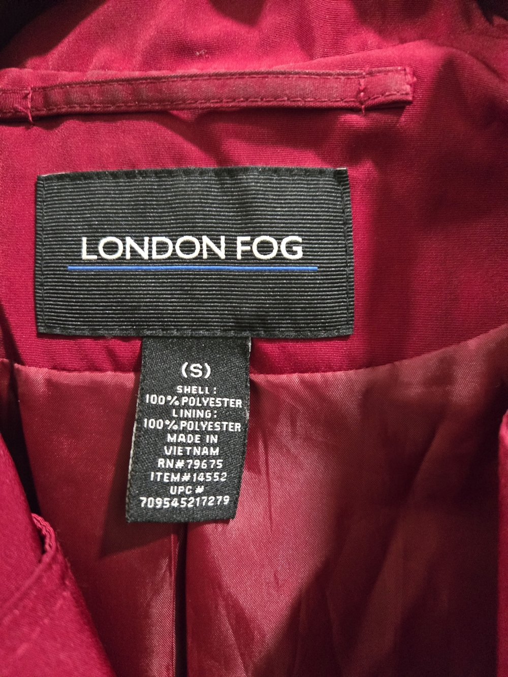 London Fog Womens Wine Red Trench Coat with Belt And Hood - Picture 5 of 10